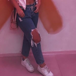 Ripped Straight Leg Carmar Denim Jeans